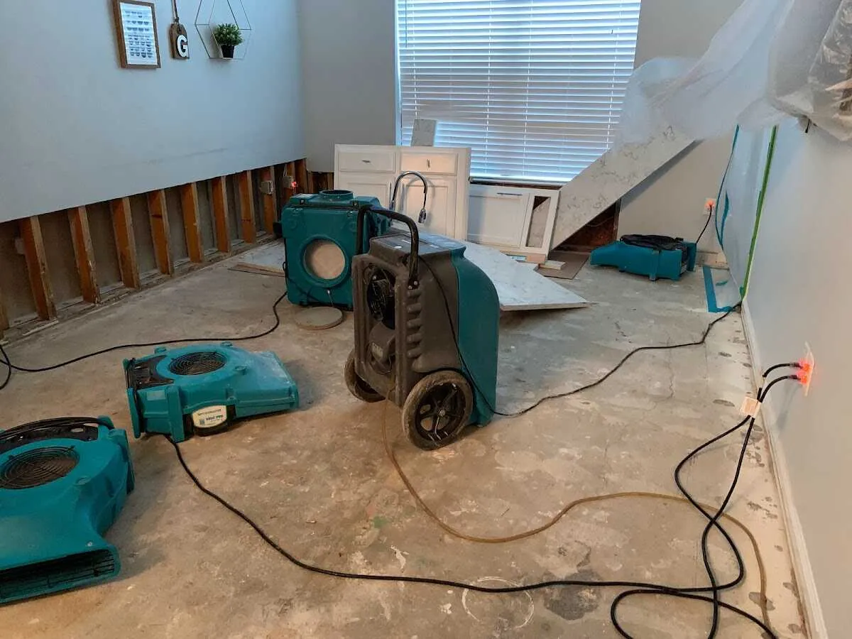 Dehumidifier in flood-cut room for Water Extraction & Removal in Bourbonnais